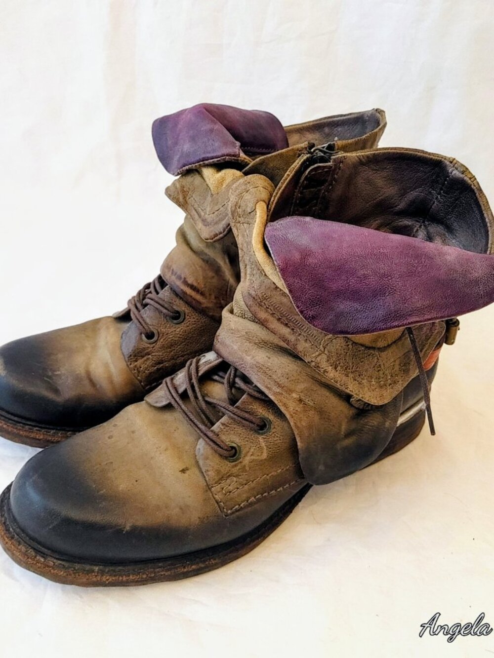 AS98 Airstep Handcrafted Distress Leather Combat Boots Size 8 / 37.5 - Picture 7 of 12